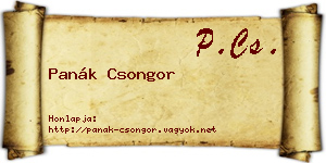 Panák Csongor névjegykártya